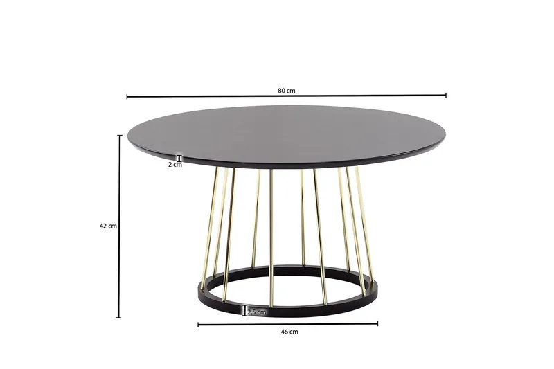 Wilhem Sofabord 80 cm Rektangulær - Svart - Møbler - Bord - Sofabord & salongbord