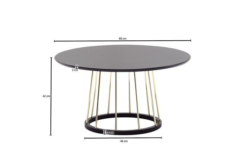 Wilhem Sofabord 80 cm Rektangulær - Svart - Møbler - Bord - Sofabord & salongbord