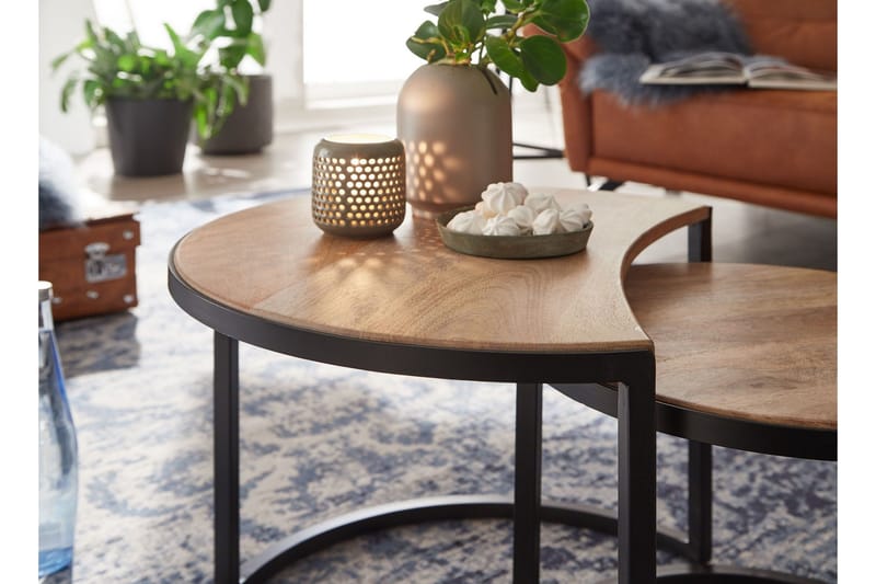 Willowdale Settbord 60 cm Halvsirkel - Brun / Svart - Møbler - Bord - Sofabord & salongbord
