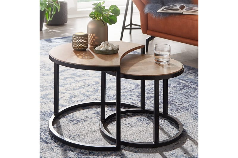 Willowdale Settbord 60 cm Halvsirkel - Brun / Svart - Møbler - Bord - Sofabord & salongbord