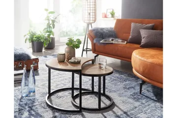 Willowdale Settbord 60 cm Halvsirkel - Brun / Svart - Møbler - Bord - Sofabord & salongbord