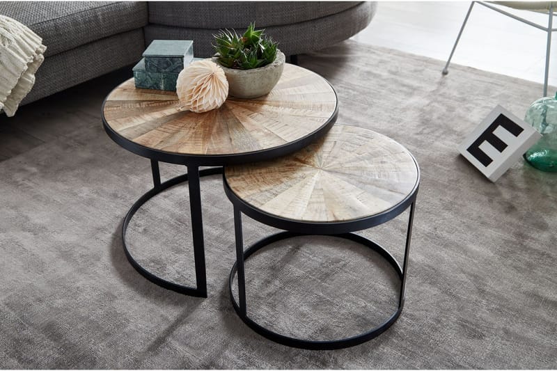 Willowdale Settbord 60 cm Rundt - Mörkgrå/Svart - Møbler - Bord - Sofabord & salongbord