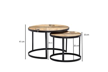 Willowdale Settbord 60 cm Rundt - Natur/Svart - Møbler - Bord - Sofabord & salongbord
