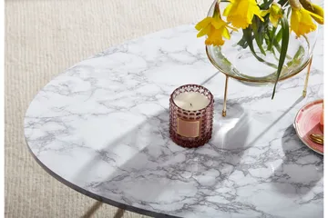 Willowdale Sofabord 120 cm Ovalt - Hvit/Gull - Møbler - Bord - Sofabord & salongbord