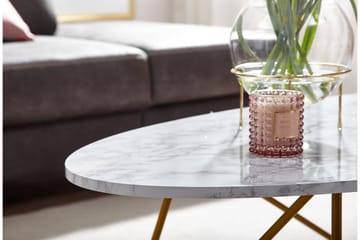 Willowdale Sofabord 120 cm Ovalt - Hvit/Gull - Møbler - Bord - Sofabord & salongbord