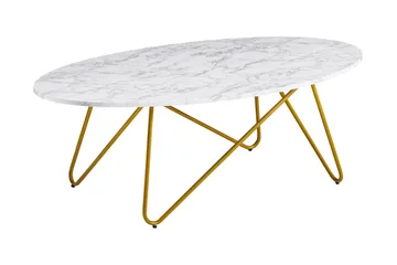 Willowdale Sofabord 120 cm Ovalt - Hvit/Gull - Møbler - Bord - Sofabord & salongbord