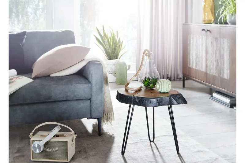 Willowdale Sofabord 40 cm Rundt - Brun / Svart - Møbler - Bord - Sofabord & salongbord