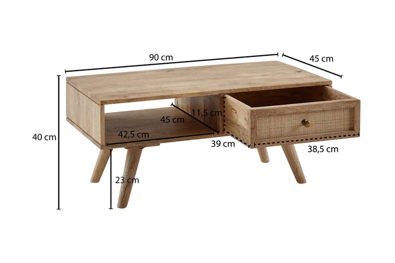 Willowdale Sofabord 45 cm - Brun - Møbler - Bord - Sofabord & salongbord