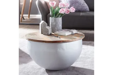 Willowdale Sofabord 60 cm Rundt - Brun/Hvit - Møbler - Bord - Sofabord & salongbord