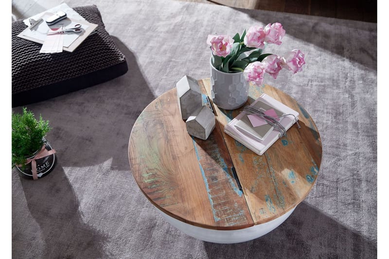 Willowdale Sofabord 60 cm Rundt - Brun/Hvit - Møbler - Bord - Sofabord & salongbord