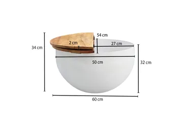 Willowdale Sofabord 60 cm Rundt - Brun/Hvit - Møbler - Bord - Sofabord & salongbord