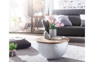 Willowdale Sofabord 60 cm Rundt - Brun/Hvit - Møbler - Bord - Sofabord & salongbord