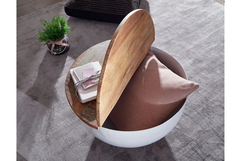 Willowdale Sofabord 60 cm Rundt - Brun/Hvit - Møbler - Bord - Sofabord & salongbord