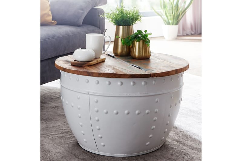Willowdale Sofabord 60 cm Rundt - Brun/Hvit - Møbler - Bord - Sofabord & salongbord