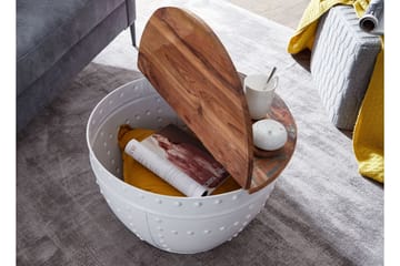 Willowdale Sofabord 60 cm Rundt - Brun/Hvit - Møbler - Bord - Sofabord & salongbord