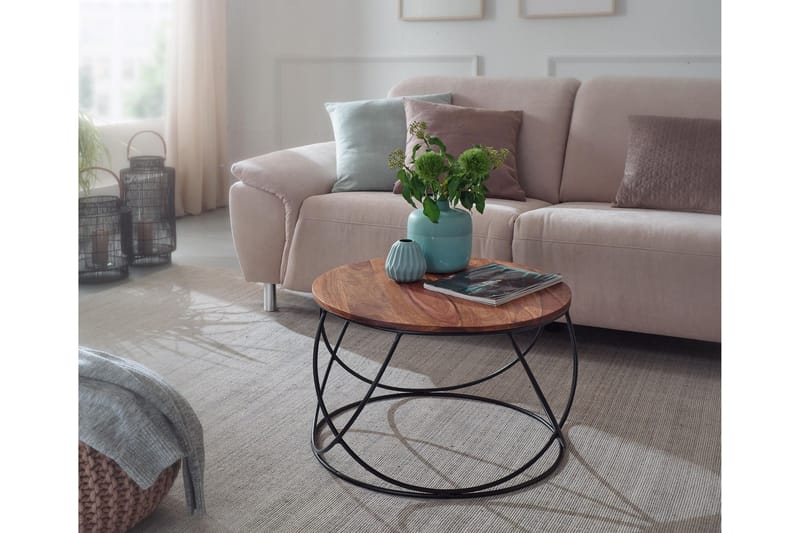 Willowdale Sofabord 60 cm Rundt - Tre/Brun/Svart - Møbler - Bord - Sofabord & salongbord