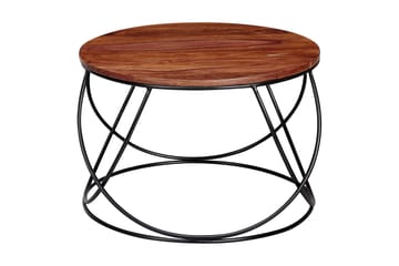 Willowdale Sofabord 60 cm Rundt - Tre/Valnøttbrun/Svart - Møbler - Bord - Sofabord & salongbord