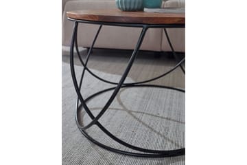 Willowdale Sofabord 60 cm Rundt - Tre/Valnøttbrun/Svart - Møbler - Bord - Sofabord & salongbord