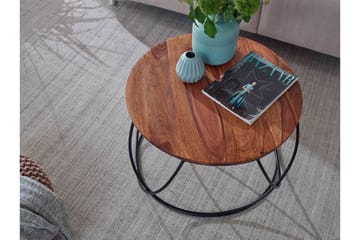 Willowdale Sofabord 60 cm Rundt - Tre/Valnøttbrun/Svart - Møbler - Bord - Sofabord & salongbord