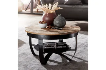 Willowdale Sofabord 60x34 cm med oppbevaring Rundt - Brun/Svart - Møbler - Bord - Sofabord & salongbord