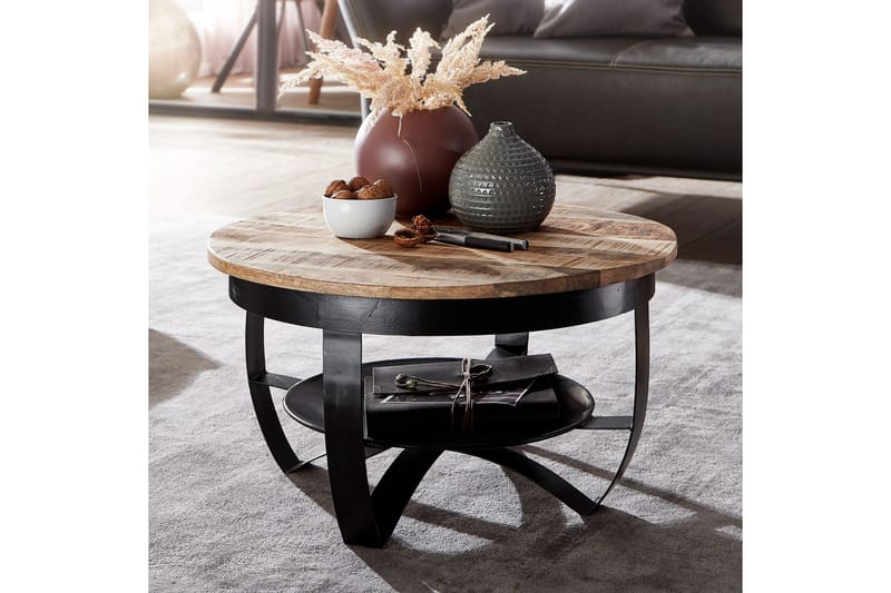 Willowdale Sofabord 60x34 cm med oppbevaring Rundt - Brun/Svart - Møbler - Bord - Sofabord & salongbord