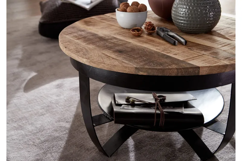 Willowdale Sofabord 60x34 cm med oppbevaring Rundt - Brun/Svart - Møbler - Bord - Sofabord & salongbord