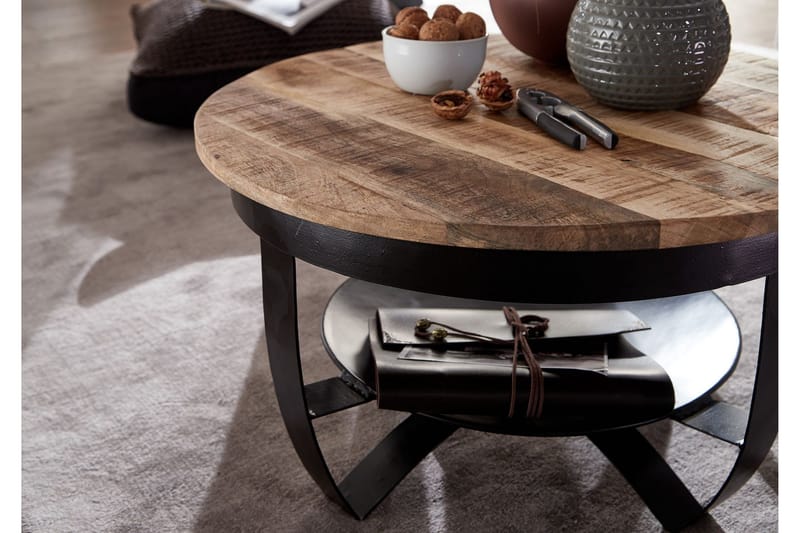 Willowdale Sofabord 60x34 cm med oppbevaring Rundt - Brun/Svart - Møbler - Bord - Sofabord & salongbord