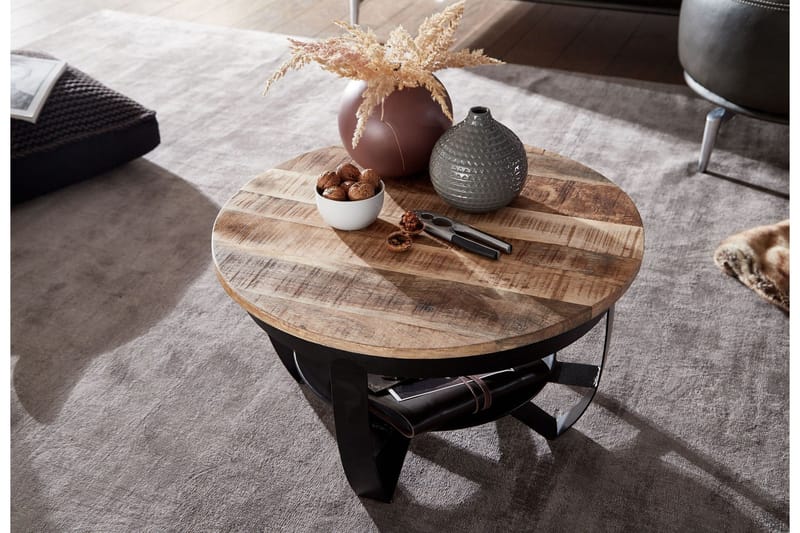 Willowdale Sofabord 60x34 cm med oppbevaring Rundt - Brun/Svart - Møbler - Bord - Sofabord & salongbord
