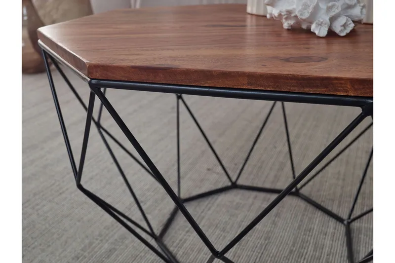 Willowdale Sofabord 66 cm Hexagon - Brun/Svart - Møbler - Bord - Sofabord & salongbord