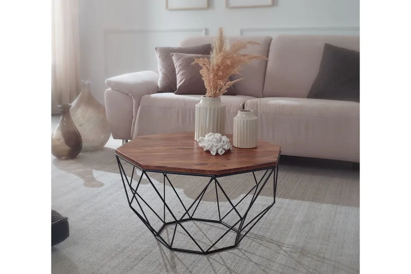 Willowdale Sofabord 66 cm Hexagon - Brun/Svart - Møbler - Bord - Sofabord & salongbord