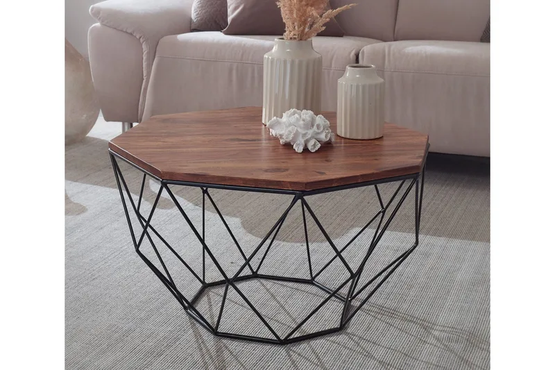 Willowdale Sofabord 66 cm Hexagon - Brun/Svart - Møbler - Bord - Sofabord & salongbord