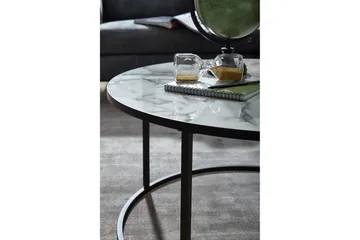 Willowdale Sofabord 80 cm Rundt - Hvit/Svart - Møbler - Bord - Sofabord & salongbord