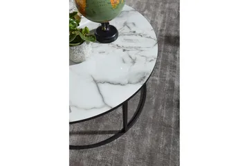 Willowdale Sofabord 80 cm Rundt - Hvit/Svart - Møbler - Bord - Sofabord & salongbord