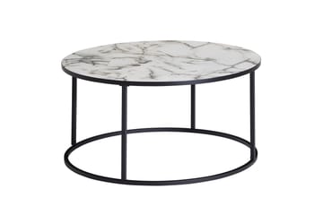 Willowdale Sofabord 80 cm Rundt - Hvit/Svart - Møbler - Bord - Sofabord & salongbord
