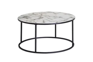 Willowdale Sofabord 80 cm Rundt - Hvit/Svart - Møbler - Bord - Sofabord & salongbord