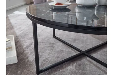 Willowdale Sofabord 80 cm Rundt - Svart/Grå - Møbler - Bord - Sofabord & salongbord