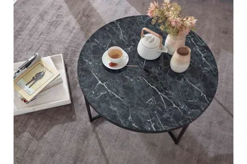 Willowdale Sofabord 80 cm Rundt - Svart/Grå - Møbler - Bord - Sofabord & salongbord