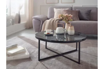Willowdale Sofabord 80 cm Rundt - Svart/Grå - Møbler - Bord - Sofabord & salongbord