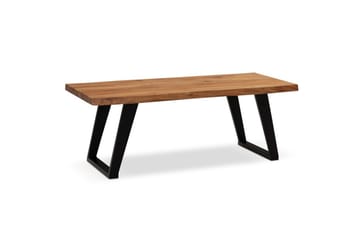 Sofabord Wohnling 120 cm heltre trekant rektangulær landstil Svart, vinklet løper - Svart, vinklet løper - Møbler - Bord - Sofabord & salongbord