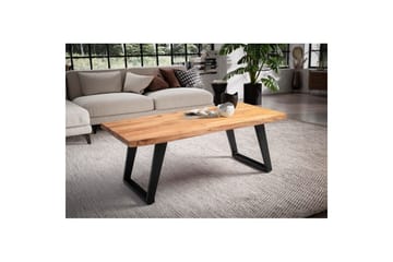 Sofabord Wohnling 120 cm heltre trekant rektangulær landstil Svart, vinklet løper - Svart, vinklet løper - Møbler - Bord - Sofabord & salongbord