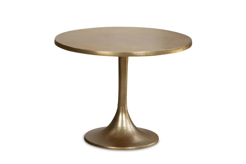 Sofabord Wohnling 60 cm rundt gullfarget metallramme industriell