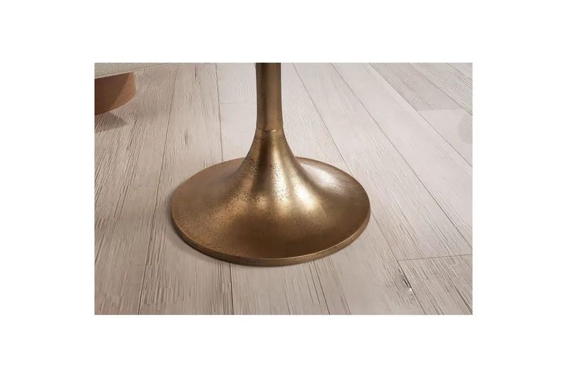 Sofabord Wohnling 60 cm rundt gullfarget metallramme industriell - Møbler - Bord - Sofabord & salongbord