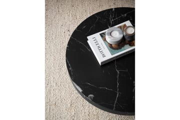 Sofabord Wohnling 60 cm stuebord sofabord rundt lite salongbord moderne Svart marmor - Svart marmor - Møbler - Bord - Sofabord & salongbord