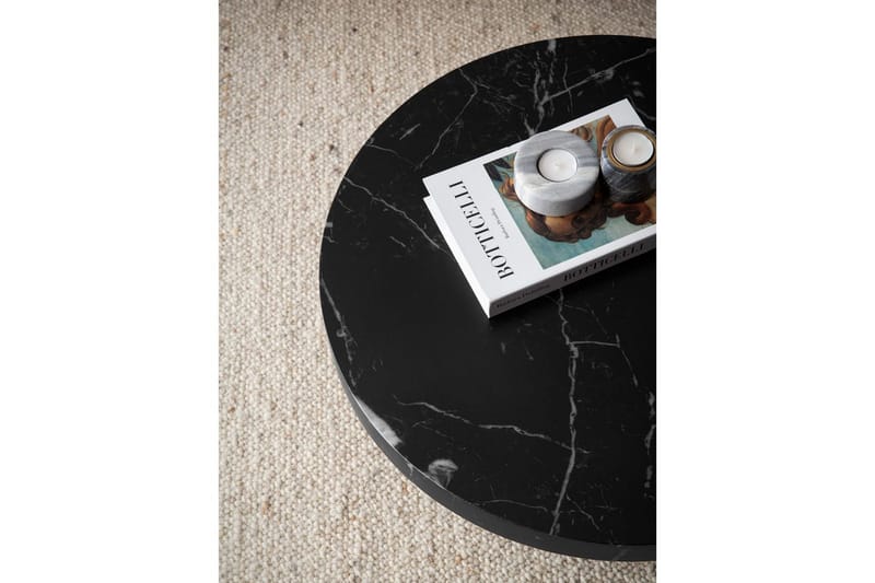 Sofabord Wohnling 60 cm stuebord sofabord rundt lite salongbord moderne Svart marmor - Svart marmor - Møbler - Bord - Sofabord & salongbord
