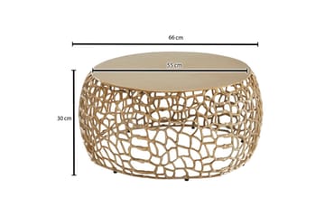Sofabord Wohnling aluminiumstøp, rund 60 cm håndlaget, moderne stil Gull - Gull - Møbler - Bord - Sofabord & salongbord