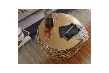 Sofabord Wohnling aluminiumstøp, rund 60 cm håndlaget, moderne stil Gull - Gull - Møbler - Bord - Sofabord & salongbord