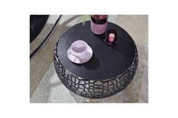 Sofabord Wohnling aluminiumstøp, rund 60 cm håndlaget, moderne stil Svart - Svart - Møbler - Bord - Sofabord & salongbord