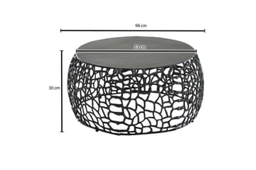 Sofabord Wohnling aluminiumstøp, rund 60 cm håndlaget, moderne stil Svart - Svart - Møbler - Bord - Sofabord & salongbord