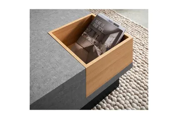 Sofabord Wohnling Betongutseende kvadratisk 65 cm med oppbevaringsplass Moderne utseende - Møbler - Bord - Sofabord & salongbord