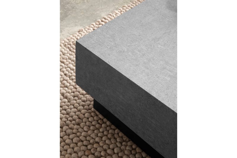 Sofabord Wohnling Betongutseende kvadratisk 65 cm med oppbevaringsplass Moderne utseende - Møbler - Bord - Sofabord & salongbord